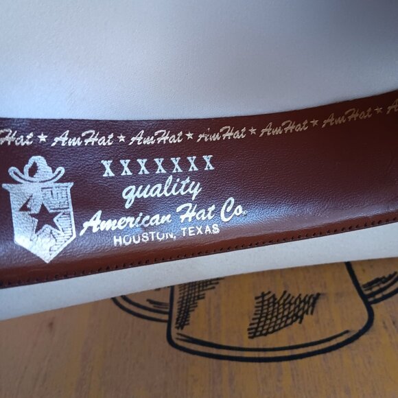 Men's Vintage American Hat Co. 7 1/8 Cream Western Cowboy Hat In Box - Picture 16 of 16